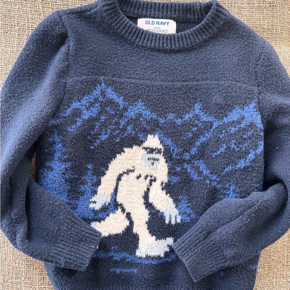 Old Navy Kids Blue Sweater with Yeti Motif